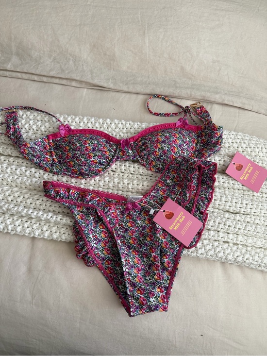 Strawberry Milk Mob Other - Strawberry Milk Mob Floral Bikini Set in Pink and Multicolor